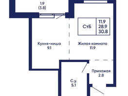 Продается Студия ЖК Gorizont (Горизонт), дом 2, 30.8  м², 4750000 рублей