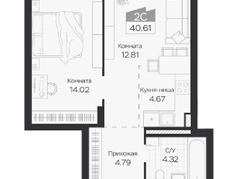 Продается 2-комнатная квартира ЖК Базилик, дом 3, 40.61  м&sup2;, 6111000 рублей
