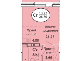 Продается Студия ЖК Пролетарский, 26.7  м², 4432200 рублей