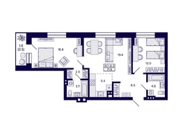 Продается 3-комнатная квартира ЖК Сподвижники, 71.5  м², 7990000 рублей