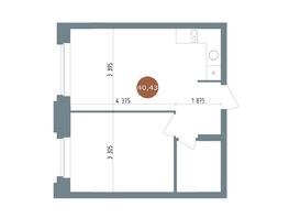 Продается 2-комнатная квартира ЖК 19/56 Кварталы Телецентра, сек 4, 40.43 м², 7150000 рублей