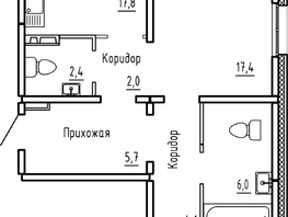 Продается 2-комнатная квартира ЖК Самоцветы, Бирюза дом 1, 70.1  м², 6650000 рублей