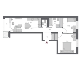 Продается 3-комнатная квартира ЖК Беринг, дом 3, 74.19  м², 12350000 рублей