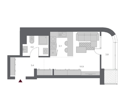 Продается Студия ЖК Беринг, дом 3, 33.57 м², 6550000 рублей