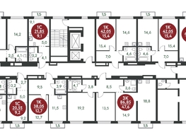 Продается 1-комнатная квартира ЖК Скандинавские кварталы, дом 1, 42.05 м², 5850700 рублей