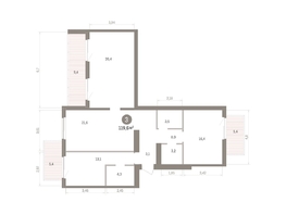 Продается 3-комнатная квартира ЖК Пшеница, дом 5.2, 119.63  м&sup2;, 16550000 рублей