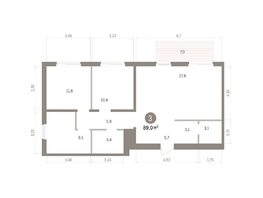 Продается 3-комнатная квартира ЖК Пшеница, дом 5.2, 89  м&sup2;, 11120000 рублей
