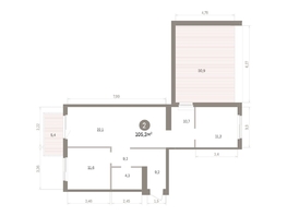 Продается 2-комнатная квартира ЖК Пшеница, дом 5.2, 105.31  м&sup2;, 12190000 рублей