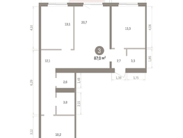 Продается 3-комнатная квартира ЖК Пшеница, дом 5.2, 87.03  м&sup2;, 10910000 рублей