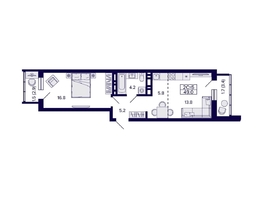 Продается 2-комнатная квартира ЖК Grando (Грандо), 49  м², 9300000 рублей