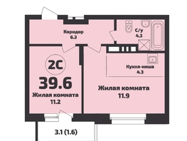 Продается 2-комнатная квартира ЖК Приозерный, дом 712 серия Life, 39.6 м², 5900000 рублей