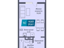 Продается Студия ЖК Звезда, дом 1, 29.61 м², 6084304 рублей