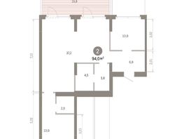 Продается 2-комнатная квартира ЖК Лебедевский квартал, дом 1, 94  м², 15910000 рублей
