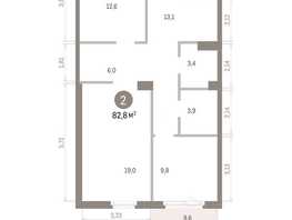 Продается 2-комнатная квартира ЖК Пшеница, дом 5.2, 82.83  м², 11110000 рублей