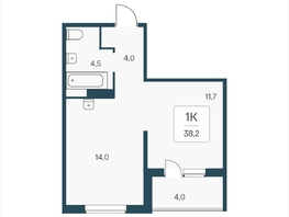 Продается 1-комнатная квартира ЖК Эко-квартал на Кедровой, д 3 сек 2, 38.2  м², 5400000 рублей