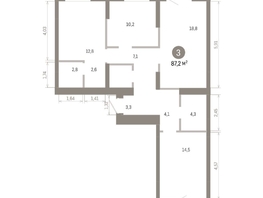 Продается 3-комнатная квартира ЖК Пшеница, 6.1, 87.16  м², 11630000 рублей