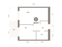 Продается 1-комнатная квартира ЖК Пшеница, дом 5.2, 44.36  м², 6510000 рублей