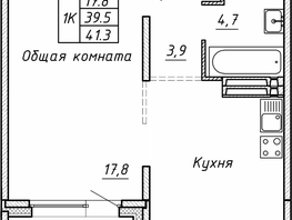 Продается 1-комнатная квартира ЖК Гренландия, Лес дом №5, 41.3  м², 5550000 рублей