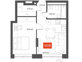 Продается 1-комнатная квартира  Квартал ЩА, 43.05  м², 8550000 рублей