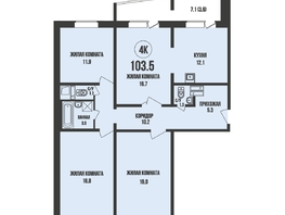 Продается 4-комнатная квартира ЖК Династия, дом 905, 103.5  м&sup2;, 10700000 рублей