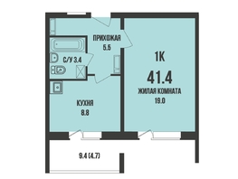 Продается 1-комнатная квартира ЖК Династия, дом 909, 41.4  м&sup2;, 5100000 рублей