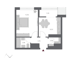 Продается 1-комнатная квартира ЖК Беринг, дом 3, 40.22  м&sup2;, 8950000 рублей