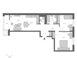 Продается 3-комнатная квартира ЖК Беринг, дом 3, 72.93  м&sup2;, 12570000 рублей