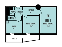 Продается 2-комнатная квартира ЖК Династия, дом 914, 60.1  м&sup2;, 7320000 рублей