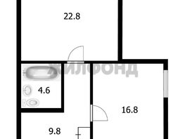 Продается 2-комнатная квартира 54  м&sup2;, 7000000 рублей