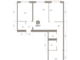 Продается 3-комнатная квартира ЖК Пшеница, дом 5.2, 87.04  м&sup2;, 11720000 рублей