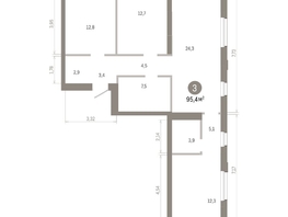 Продается 3-комнатная квартира ЖК Город на озере, 95.41  м&sup2;, 18090000 рублей