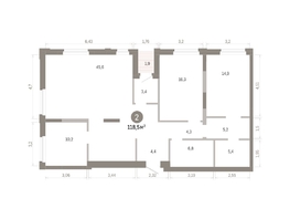 Продается 2-комнатная квартира ЖК Город на озере, 118.46  м&sup2;, 27650000 рублей