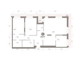 Продается 2-комнатная квартира ЖК Город на озере, 127.55  м&sup2;, 23840000 рублей