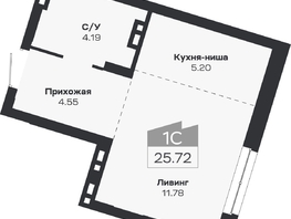 Продается 1-комнатная квартира ЖК Базилик, дом 2, 25.72  м&sup2;, 5081000 рублей