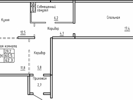 Продается 2-комнатная квартира ЖК Самоцветы, Бирюза дом 2, 62.3  м&sup2;, 7450000 рублей
