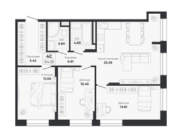 Продается 4-комнатная квартира ЖК Ясный берег, дом 10, бс 8-10, 84.38  м&sup2;, 15111000 рублей