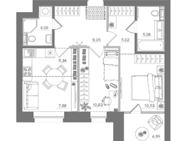 Продается 2-комнатная квартира ЖК Спектр, дом 10, 63.49  м&sup2;, 12590000 рублей