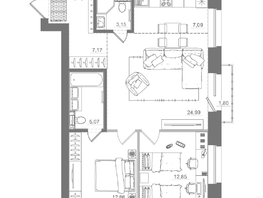 Продается 2-комнатная квартира ЖК Спектр, дом 10, 74.28  м&sup2;, 12790000 рублей