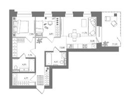 Продается 2-комнатная квартира ЖК Спектр, дом 10, 82.11  м&sup2;, 13290000 рублей