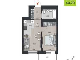 Продается 2-комнатная квартира ЖК ДНК, 40.7  м&sup2;, 5644620 рублей