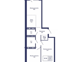 Продается 3-комнатная квартира ЖК Сподвижники, дом 3, 63.7  м&sup2;, 7700000 рублей