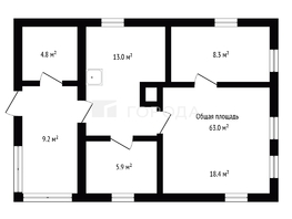 Продается Дом Калинина ул, 63  м&sup2;, участок 6 сот., 2700000 рублей