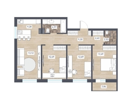 Продается 4-комнатная квартира ЖК Радуга Сибири, дом 14, 80.99  м&sup2;, 9718800 рублей