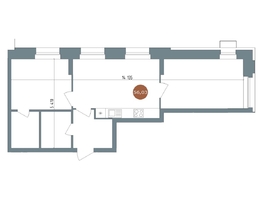 Продается 2-комнатная квартира ЖК 19/56 Кварталы Телецентра, сек 2, 56  м&sup2;, 9190000 рублей