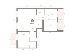 Продается 3-комнатная квартира ЖК Пшеница, дом 5.2, 112.28  м&sup2;, 14810000 рублей