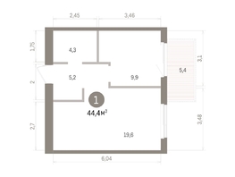 Продается 1-комнатная квартира ЖК Пшеница, дом 5.2, 44.36  м&sup2;, 5910000 рублей