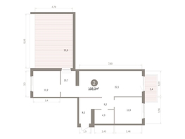 Продается 2-комнатная квартира ЖК Пшеница, дом 5.2, 108.32  м&sup2;, 11720000 рублей