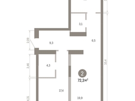 Продается 2-комнатная квартира ЖК Европейский берег, дом 46, 72.3  м&sup2;, 10610000 рублей