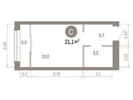 Продается Студия ЖК Европейский берег, дом 46, 21.05  м&sup2;, 5310000 рублей