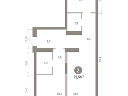 Продается 2-комнатная квартира ЖК Европейский берег, дом 46, 72.45  м&sup2;, 12500000 рублей